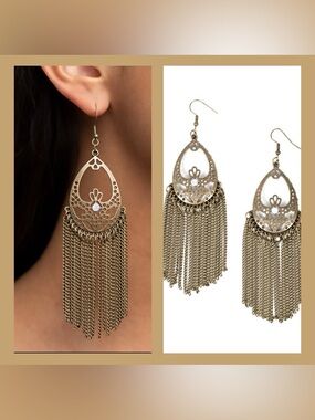 Vintage-Inspired Paparazzi ~ Castle Cottage Copper Earrings